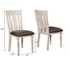 Roundhill Furniture Arch Turned Leg Dining Chair, Weathered Oak, Set of 2 - 4 of 4