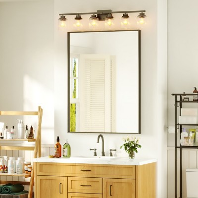 Rectangular Aluminum Framed Wall Bathroom Vanity Mirror