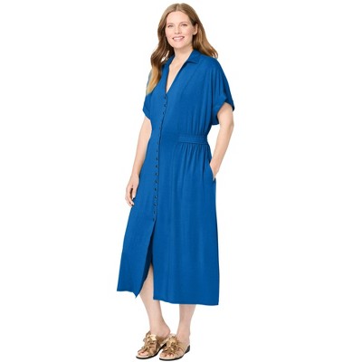 Woman Within Plus Size Snap-Front Dress
