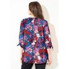 Catherines Women's Plus Size Georgette Buttonfront Tie Sleeve Cafe Blouse - 3 of 4