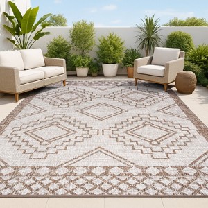 Marokko Diamond  Medallion Indoor/Outdoor Area Rug - JONATHAN Y - 1 of 4