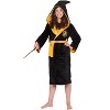 Harry Potter Hogwarts Houses Girl's Fleece Robe Pajama Lounge - 4 of 4