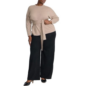 ELOQUII Elements Women's Plus Size Knit Wide Leg Sweater Pant - 1 of 2
