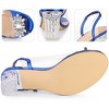 Perphy Women's Clear Slingback Rhinestone Peep Toe Block Sandal Heels - 4 of 4