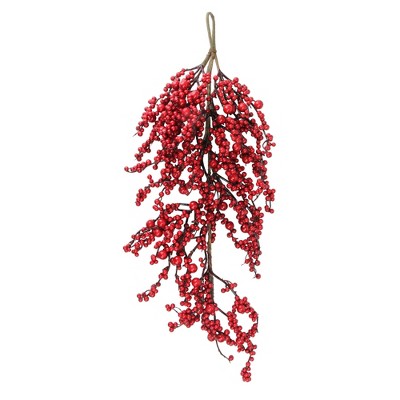 Northlight 24" Red Berries Artificial Christmas Teardrop Swag - Unlit