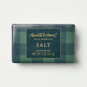 Salt Scented Bar Soap Green Gingham 5oz - Hearth & Hand™ with Magnolia - 1 of 4