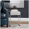 Uttermost Modern Industrial Stainless Steel Square Accent Table 14" Wide Gray Concrete Tabletop for Living Room Bedroom Entryway - 3 of 3