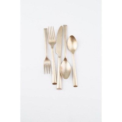 Gilda Champagne Satin Gold 20-Piece Stainless Steel Flatware Set
