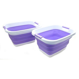 SAMMART Set of 2 Collapsible Laundry Basket/Wash Tub - 1 of 4