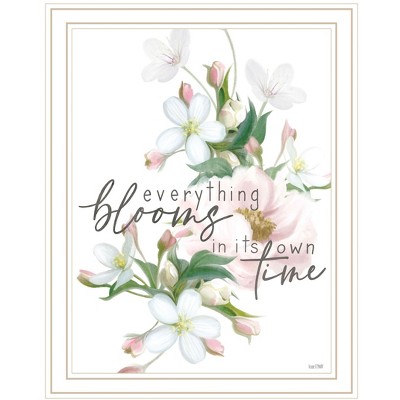 HomeRoots Everything Bloom White Framed Print Wall Art