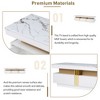 Modern Rectangle TV Stand: 78", High Gloss, Faux Marble, Gold Panel - 2 of 3