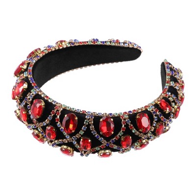 Unique Bargains Rhinestone Headband For Women Bling Padded Hairband Faux  Crystal Hair Accessories Multicolor 1.18 Inch Wide 1 Pc : Target