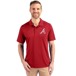 Atlanta Braves Cutter & Buck Prospect Eco Textured Stretch Recycled Mens Big & Tall Polo - 1 of 1