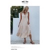 Coolmee Summer Casual Midi Dresses for Women Sleeveless V-Neck Button Front Swing Tank Sundress - 3 of 4