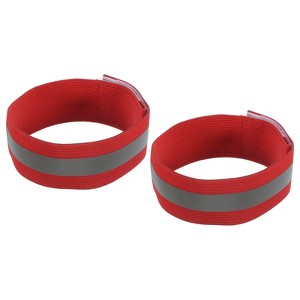 Unique Bargains Reflective Bands for Arm Wrist Ankle Leg Strip Wide Green 2 Pack - 1 of 4