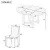 5 PCS Dining Set with Extendable Table, Farmhouse Style Dining Table with Removable Leaf, Wood Frame Chair with Polyester Cushion-Coolbibila - 4 of 4