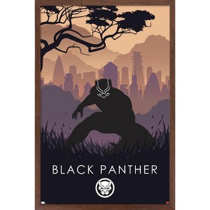 Trends International Marvel Heroic Silhouette - Black Panther Framed Wall Poster Prints - 1 of 4