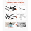 VEVOR 72 Inch Ceiling Fan with Light, 6-Speed Remote Control, Dimmable 3-Color Temperature, Reversible DC Motor, Modern Low Profile Flush Mount Fan - 3 of 4