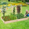 Tangkula Raised Garden Bed With 3 Trellises Outdoor Wood Planter Box ...