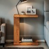 Hommoo C-Shaped 2-Tier Wood Side Table, Slide-Under Bedside End Table - 2 of 4