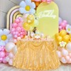 Wikineon 72 Inch Round Tablecloth Gold Sequin Table Cloth Glitter Table Cover for Holiday Banquet Dining Wedding Party Decoration - 2 of 4