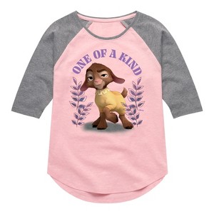 Girls' - Disney - Valentino One Of A Kind Shirt Tail Raglan Graphic T-shirt - 1 of 4