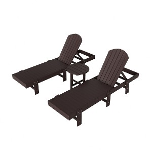 WestinTrends Dylan 3 Piece Adirondack Poly Reclining Chaise Lounge - 1 of 4