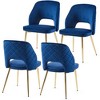 CENGHU Velvet Upholstered Dining Chairs Set of 4, Dining Chairs with Metal Legs and Hollow Back Upholstered - 2 of 4