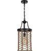 Cal Lillington 60W Metal Pendant Light with Burlap Roped cage - 3 of 4