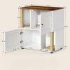 BENCMATE Pet Scratcher Double Cat Litter Box Enclosure for 2 Cats, Space-Saving Cabinet with Scratching Posts and Shelf, White, 37"*24"*7.28" - 3 of 4