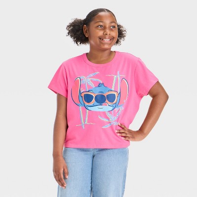 Girls' Juniors Lilo & Stitch Island Time Baby T-Shirt - Pink
