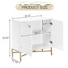 Modern 2 Door Accent Cabinet with Diamond Pattern & Brass Metal Legs, Storage Sideboard for Living Room Bedroom-3irtyhousy - 4 of 4