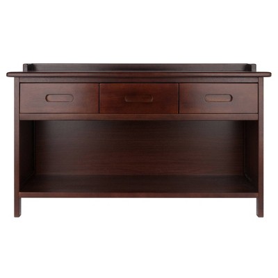 Adriana Walnut Storage Bench with Woven Baskets