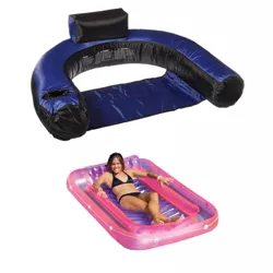 Swimline Inflatable Swimming Pool U-Seat Chair Float & 71" Suntan Tub Float