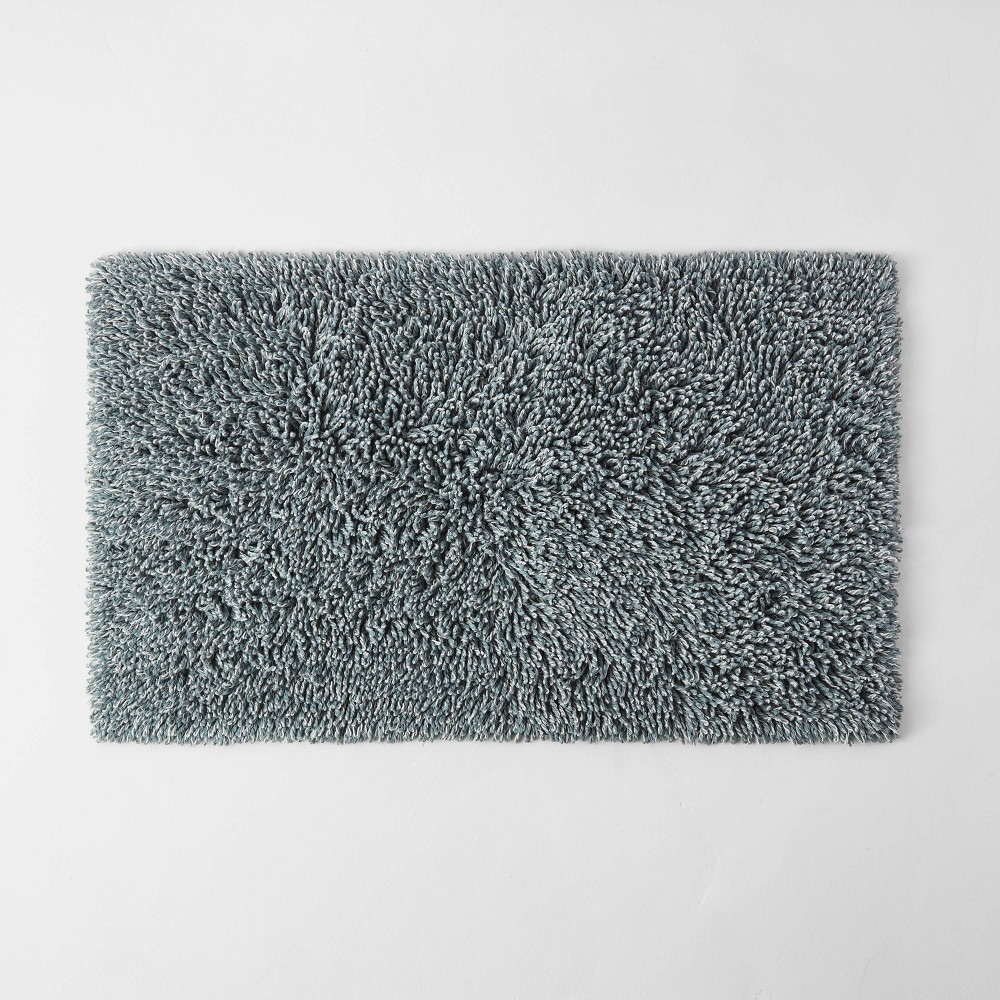 21inx34in Mélange Looped Bath Rug Teal Blue - Casaluna™