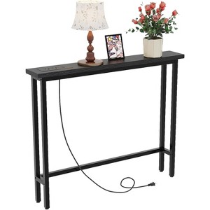 VINGLI 79" Console Table with Charging Station, 5.9" Narrow Sofa Table, for Living Room, Hallway - 1 of 4