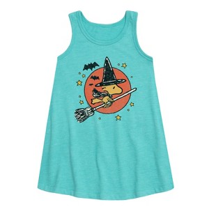 Girls' - Peanuts - Woodstock Witch Graphic Sleeveless Aline Dress - 1 of 4