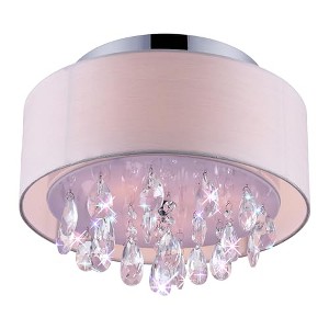 CWI Lighting Dash 3 Light Drum Shade Flush Mount With Chrome Finish - 1 of 4