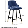 Bekrvio Swivel Barstools with Back, Counter Height, Velvet Upholstered - 2 of 4