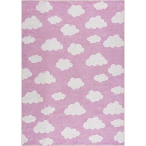Hauteloom Nizar Pink Cloud Washable Kids Rug - 1 of 4