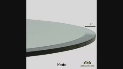 24 Inch Round Clear Tempered Glass Table Top with Beveled Edge