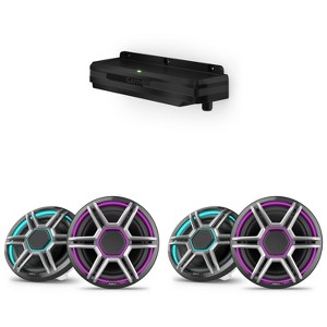 Garmin Fusion 2 Pairs Apollo AP-FL88SPG 8.8" LED Marine Speakers Sport Grills, Gray, Pair with Garmin Spectra LC302 3-Zone LED lighting Controller,... - 1 of 4