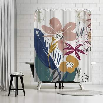 Palm Leaf Shower Curtain,72x72 Inch LILYMUA Fabric Shower Curtain Tropical  White Palm Leaves Trendy Elegant Jungle Hawaii Bathroom Shower Curtain  Polyester Bath…