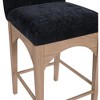 Meridian Furniture,Waldorf Black Chenille Fabric Stool - 4 of 4