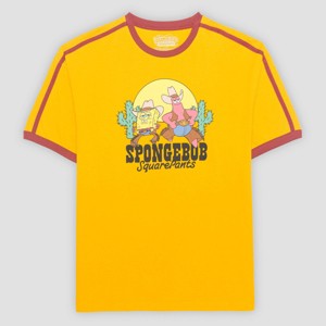 Men's SpongeBob SquarePants Cowboy Graphic T-Shirt - Yellow - 1 of 3