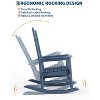GustoWave Oversized HDPE Rocking Chair, Outdoor Rocking Chair for Adults, All Weather Resistant Porch Rocker for Lawn Garden - 4 of 4