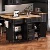 Bella Depot 56.5'' Rolling Kitchen Cart on Wheels with 4 Doors, Kitchen Island with Drop Leaf, Power Outlet, Drawers and Adjustable Shelves - 2 of 4