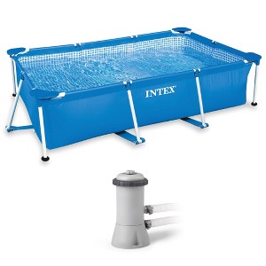 Intex 86'x59'x23' Above Ground Swimming Pool & 530 GPH Pool Cartridge Pump - 1 of 4
