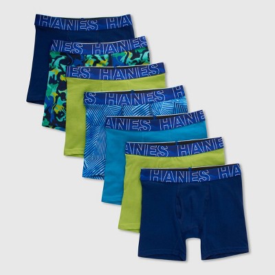 Hanes Boys' 5 + 2 Bonus Pack Comfort Stretch Boxer Briefs - Blue/Green 