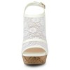 Allegra K Women's Open Toe Platform Heel Lace Wedges Sandals - 2 of 4